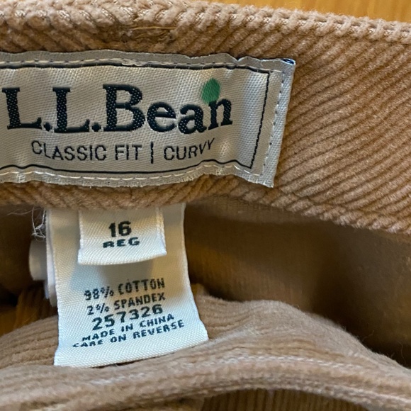 Vintage L.L. Bean Corduroy Pants Womens 16 (fit like 12/14) High Rise Baggy - Picture 2 of 7